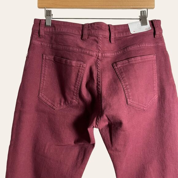 Eleventy Men’s Red Slim Fit 5-Pocket Pants Size 33 - Picture 6 of 11
